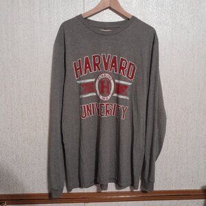 Unisex Harvard Heritage/Harvard University Long Sleeve Gray T-shirt Size XL